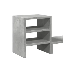 vidaXL Monitorstandaard met bureau-organizer bewerkt hout betongrijs
