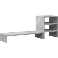 vidaXL Monitorstandaard met bureau-organizer bewerkt hout betongrijs