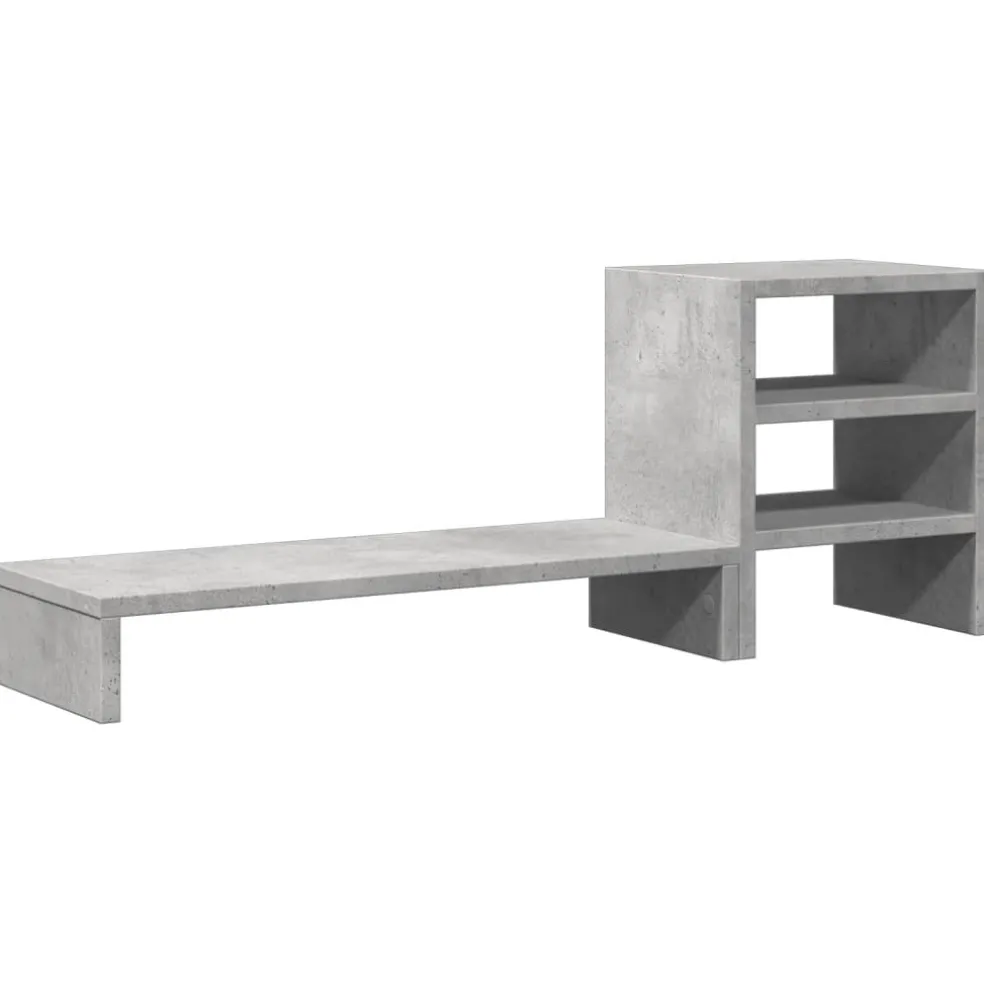 vidaXL Monitorstandaard met bureau-organizer bewerkt hout betongrijs