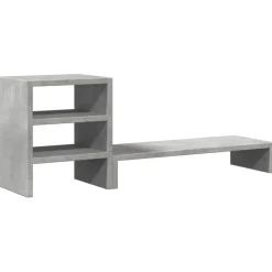 vidaXL Monitorstandaard met bureau-organizer bewerkt hout betongrijs