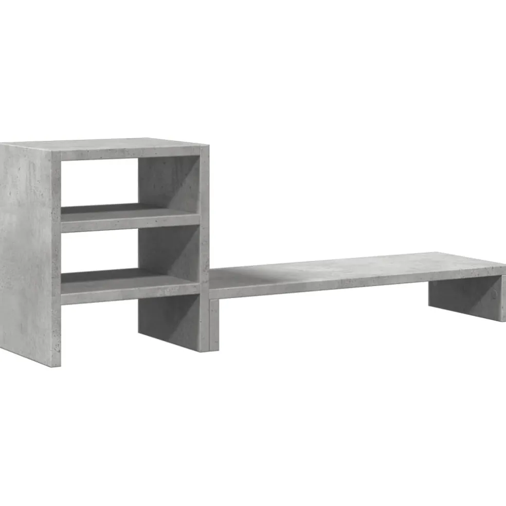 vidaXL Monitorstandaard met bureau-organizer bewerkt hout betongrijs