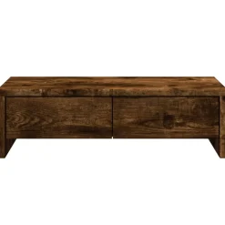vidaXL Monitorstandaard met lades 50x27x15 cm hout gerookt eikenkleur