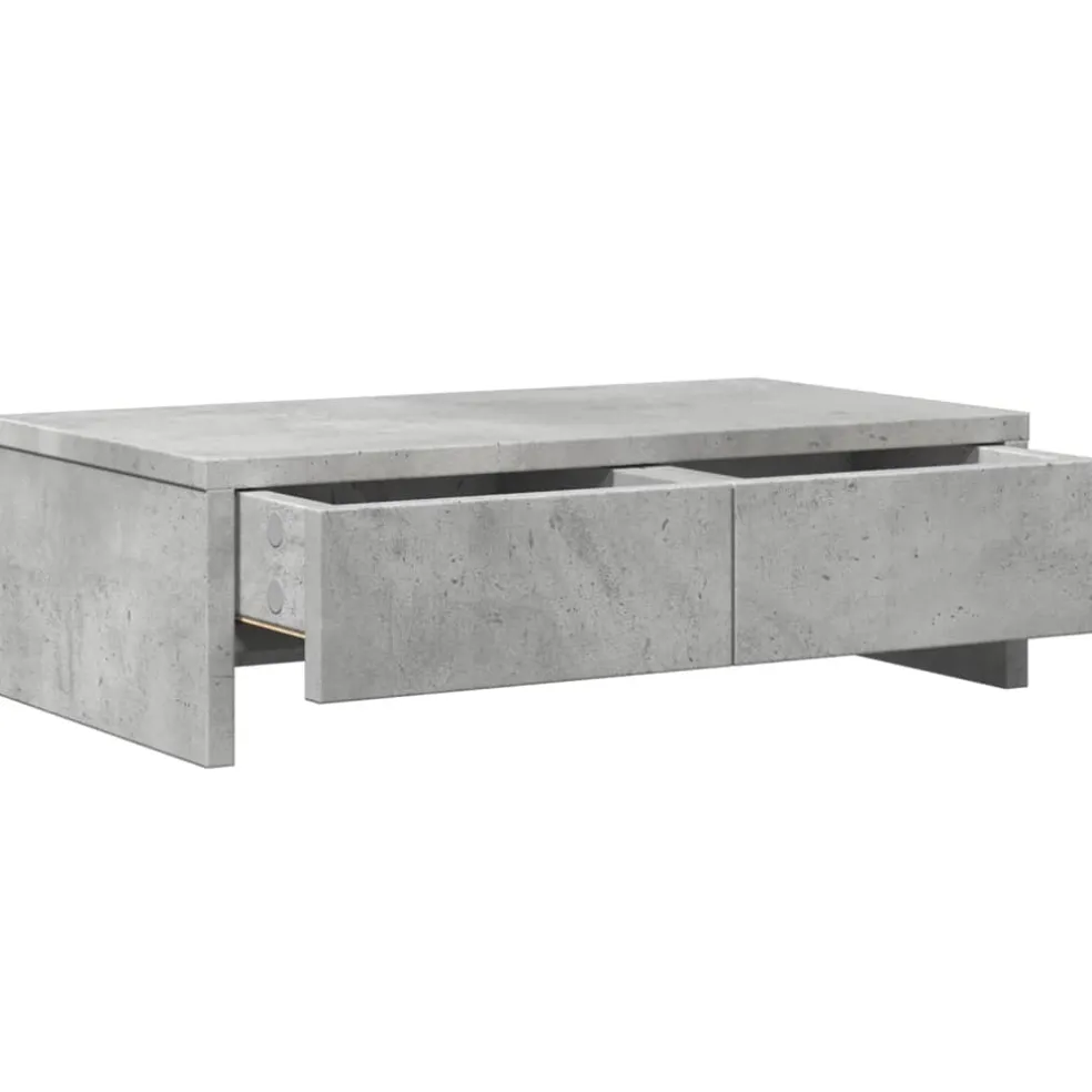 vidaXL Monitorstandaard met lades 50x27x15 cm bewerkt hout betongrijs