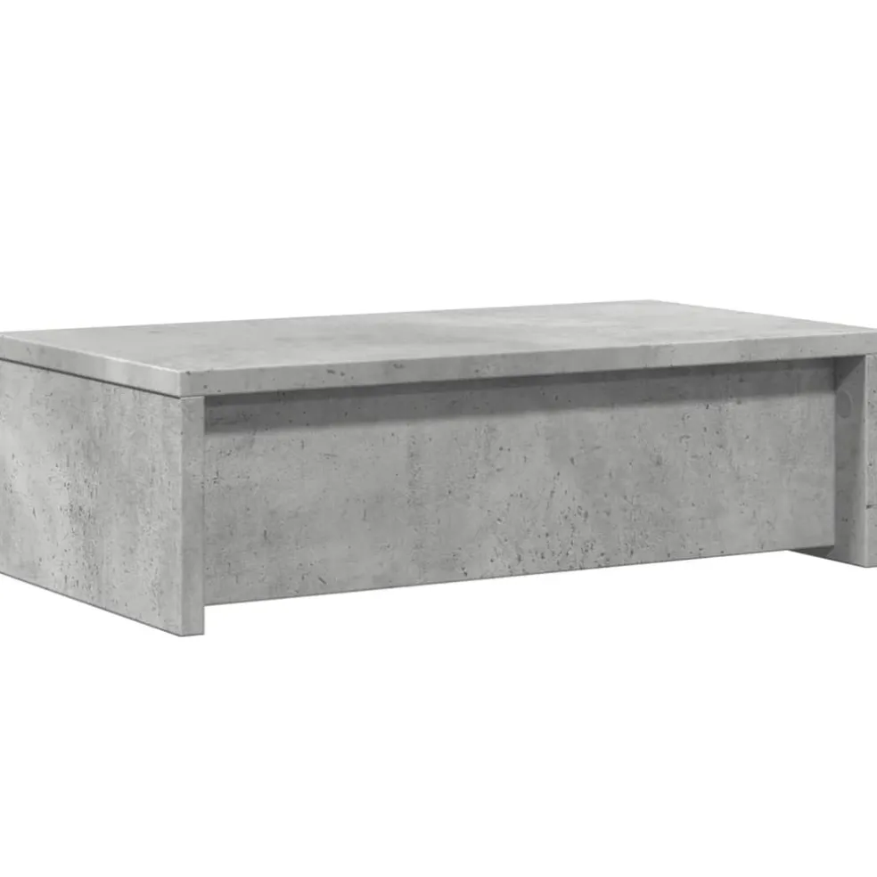 vidaXL Monitorstandaard met lades 50x27x15 cm bewerkt hout betongrijs