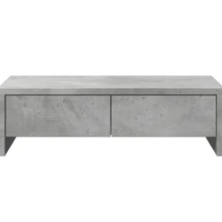 vidaXL Monitorstandaard met lades 50x27x15 cm bewerkt hout betongrijs