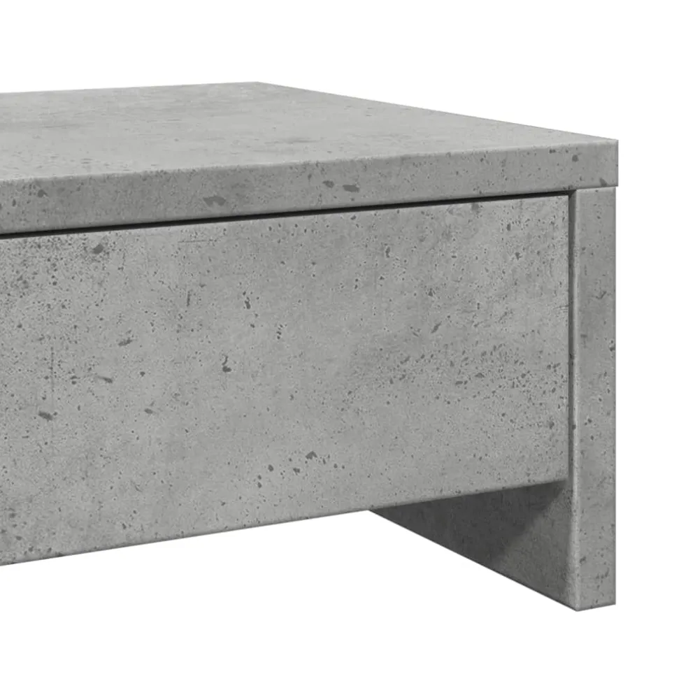 vidaXL Monitorstandaard met lades 50x27x15 cm bewerkt hout betongrijs