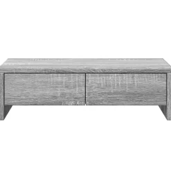 vidaXL Monitorstandaard met lades 50x27x15 cm hout grijs sonoma eiken