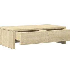 vidaXL Monitorstandaard met lades 50x27x15 cm hout sonoma eikenkleur