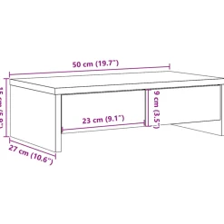 vidaXL Monitorstandaard met lades 50x27x15 cm hout bruin eikenkleurig