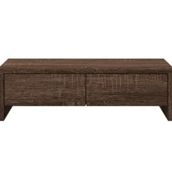 vidaXL Monitorstandaard met lades 50x27x15 cm hout bruin eikenkleurig