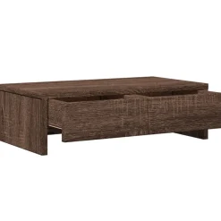 vidaXL Monitorstandaard met lades 50x27x15 cm hout bruin eikenkleurig