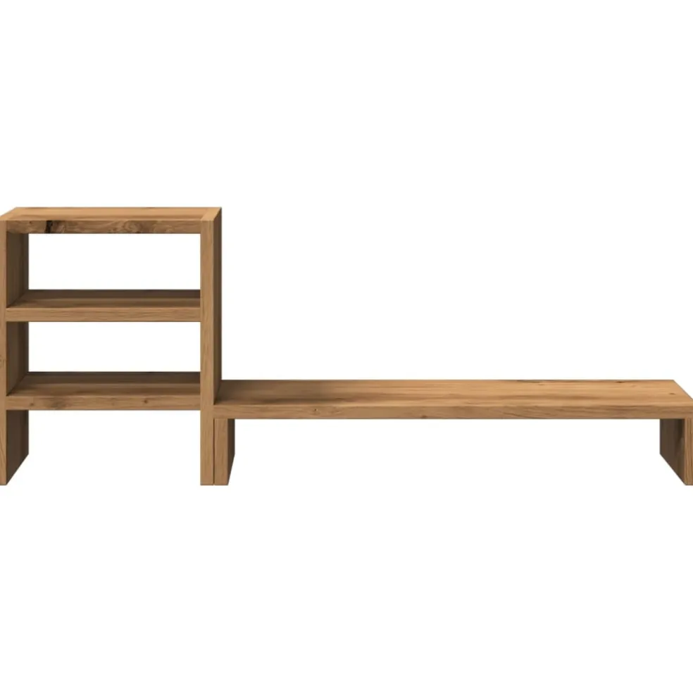 vidaXL Monitorstandaard met bureau-organizer hout artisanaal eiken