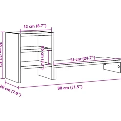 vidaXL Monitorstandaard met bureau-organizer hout artisanaal eiken