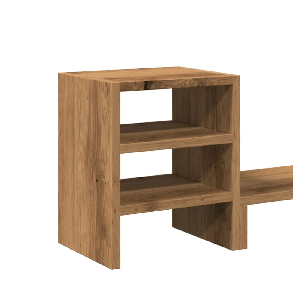 vidaXL Monitorstandaard met bureau-organizer hout artisanaal eiken