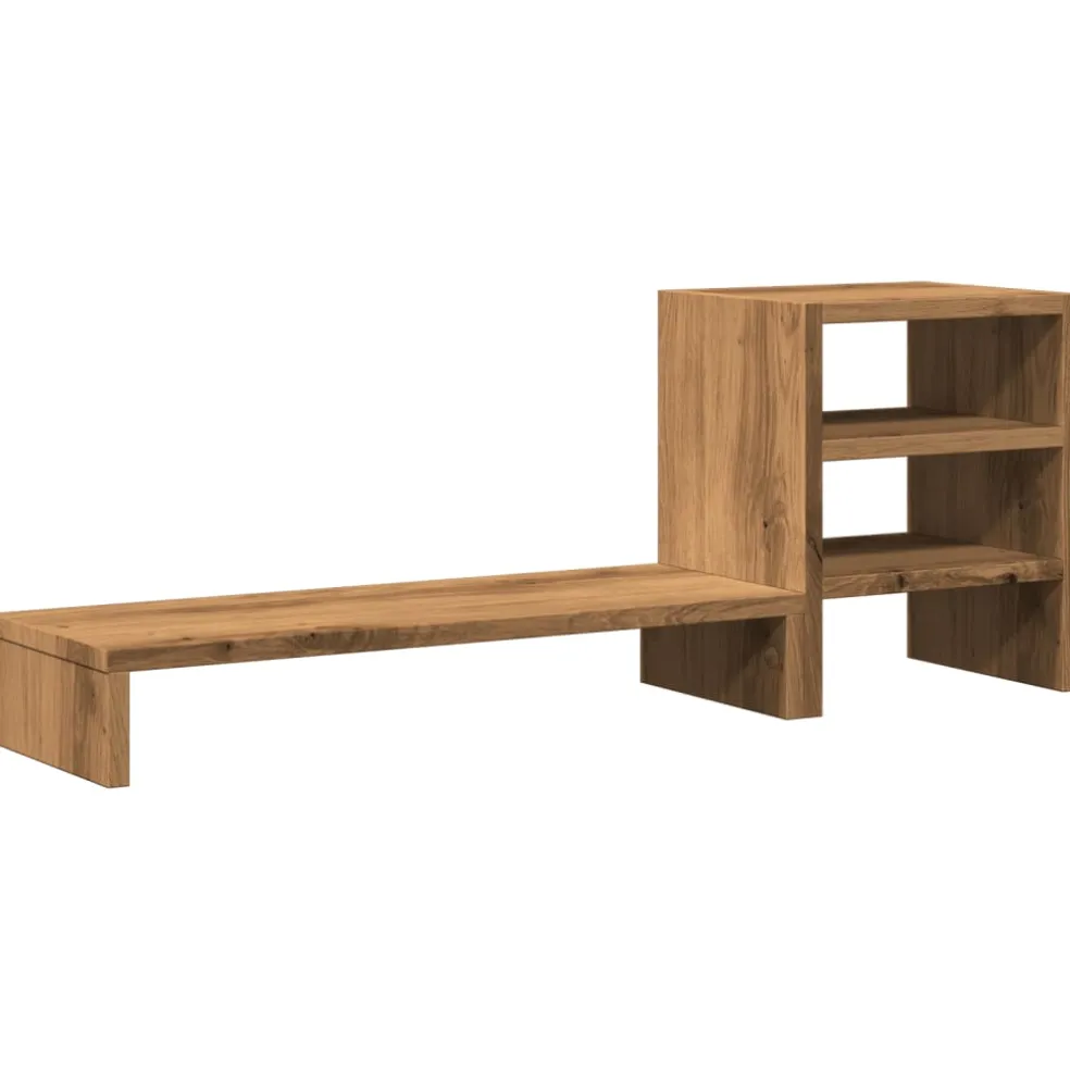 vidaXL Monitorstandaard met bureau-organizer hout artisanaal eiken