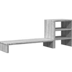 vidaXL Monitorstandaard met bureau-organizer bewerkt hout grijs sonoma