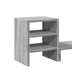 vidaXL Monitorstandaard met bureau-organizer bewerkt hout grijs sonoma