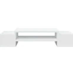 vidaXL Monitorstandaard met opbergruimte 70x27x15 cm bewerkt hout wit