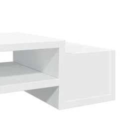 vidaXL Monitorstandaard met opbergruimte 70x27x15 cm bewerkt hout wit