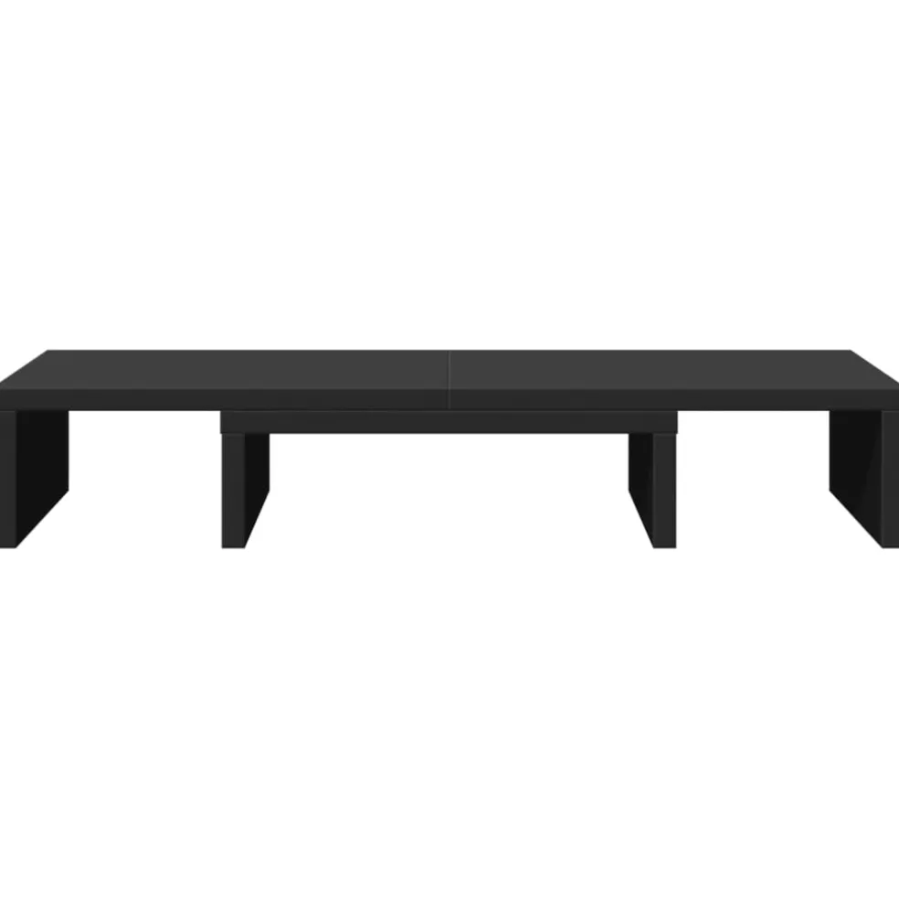 vidaXL Monitorstandaard verstelbaar 60x24x10,5 cm bewerkt hout zwart