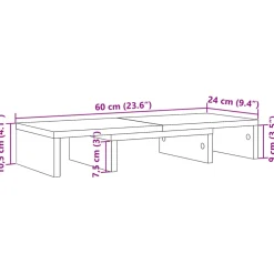 vidaXL Monitorstandaard verstelbaar 60x24x10,5 cm bewerkt hout zwart