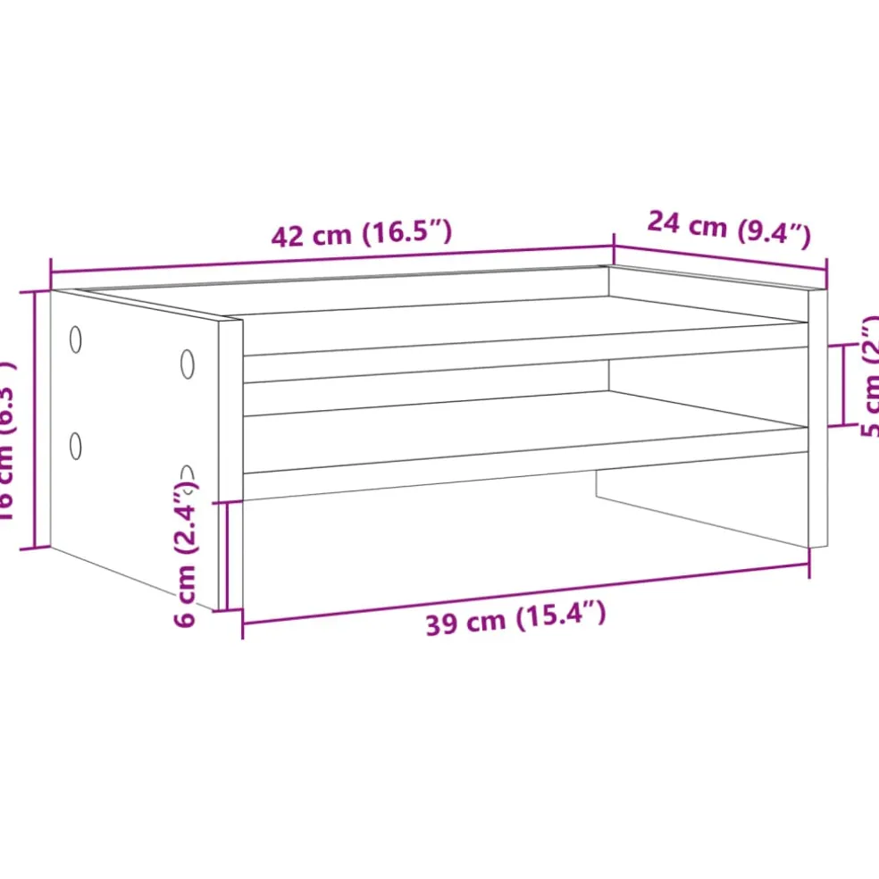 vidaXL Monitorstandaard 100x27x15 cm massief grenenhout wit