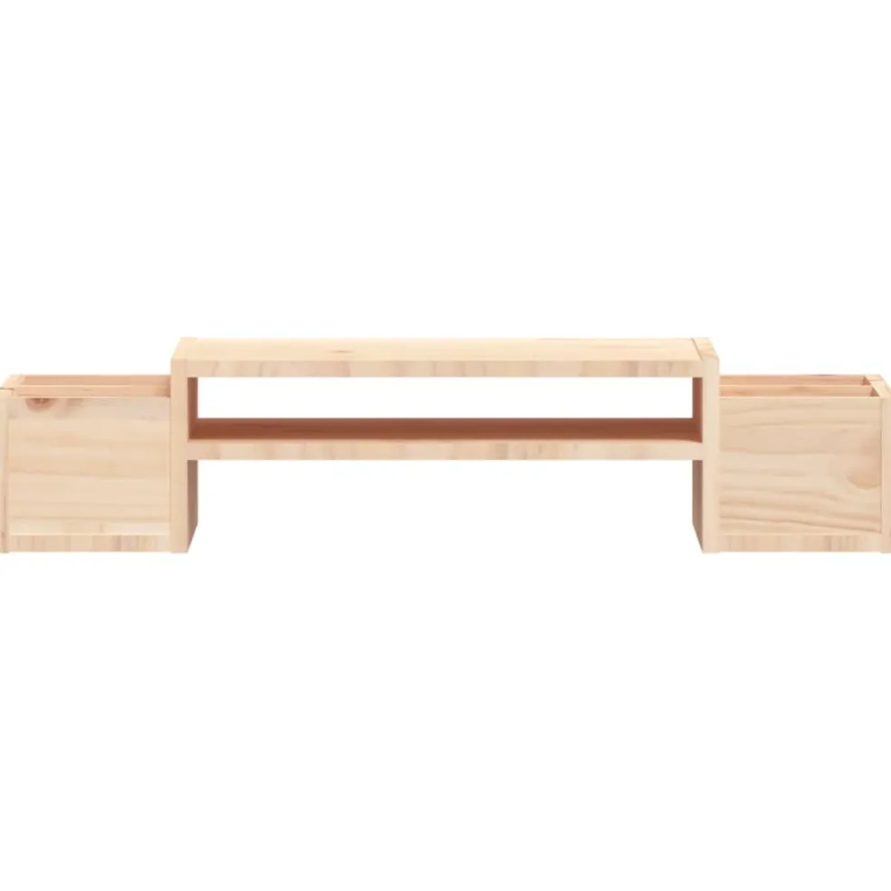 vidaXL Monitorstandaard 70x27,5x15 cm massief grenenhout