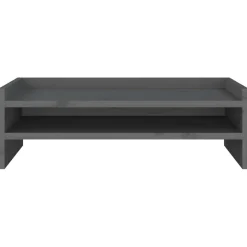 vidaXL Monitorstandaard 50x24x16 cm massief grenenhout grijs