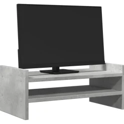 vidaXL Monitorstandaard 50x27x20 cm bewerkt hout betongrijs