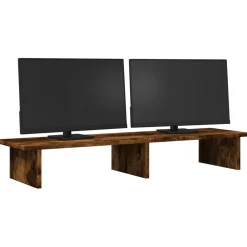 vidaXL Monitorstandaard 100x27x15 cm bewerkt hout oud houtkleurig