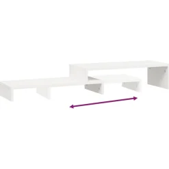 vidaXL Monitorstandaard (52-101)x22x14 cm massief grenenhout wit
