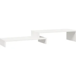 vidaXL Monitorstandaard (52-101)x22x14 cm massief grenenhout wit