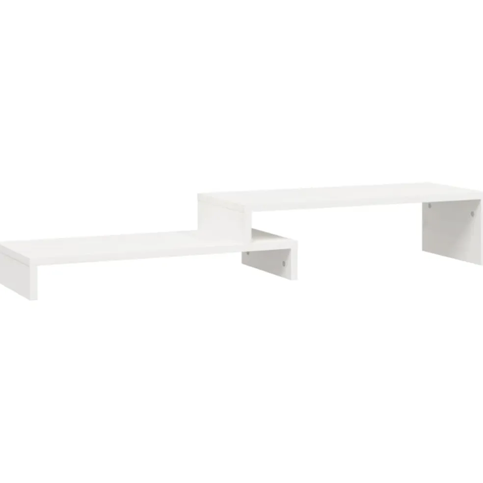 vidaXL Monitorstandaard (52-101)x22x14 cm massief grenenhout wit