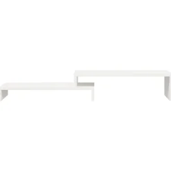 vidaXL Monitorstandaard (52-101)x22x14 cm massief grenenhout wit