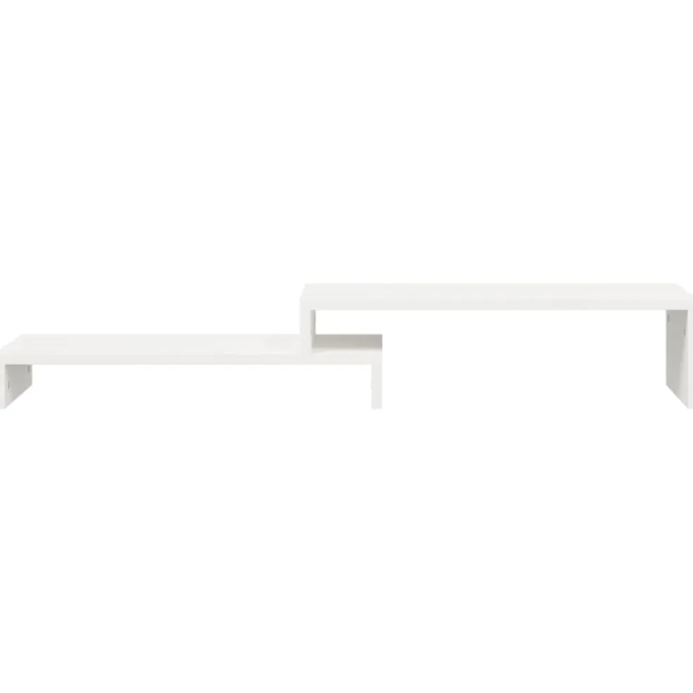 vidaXL Monitorstandaard (52-101)x22x14 cm massief grenenhout wit