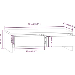 vidaXL Monitorstandaard 50x27x15 cm massief grenenhout wit