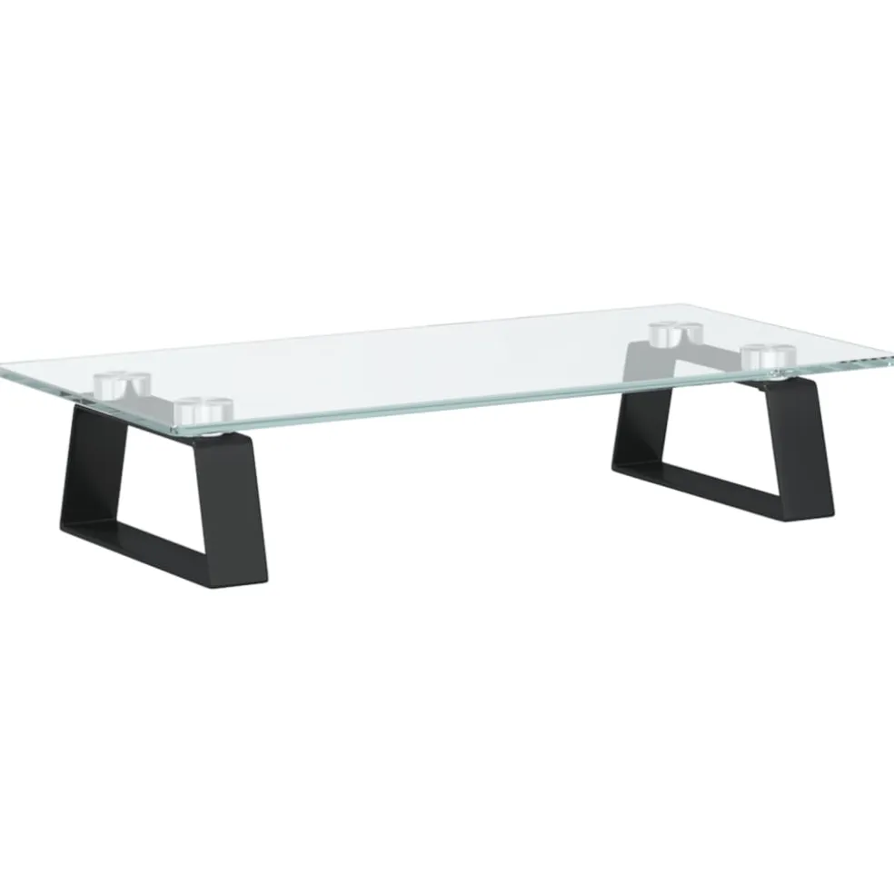 vidaXL Monitorstandaard 40x20x8 cm gehard glas en metaal zwart
