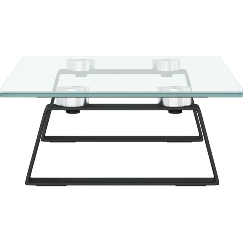 vidaXL Monitorstandaard 40x20x8 cm gehard glas en metaal zwart