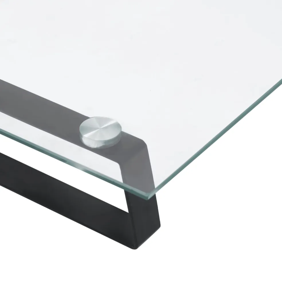 vidaXL Monitorstandaard 40x20x8 cm gehard glas en metaal zwart