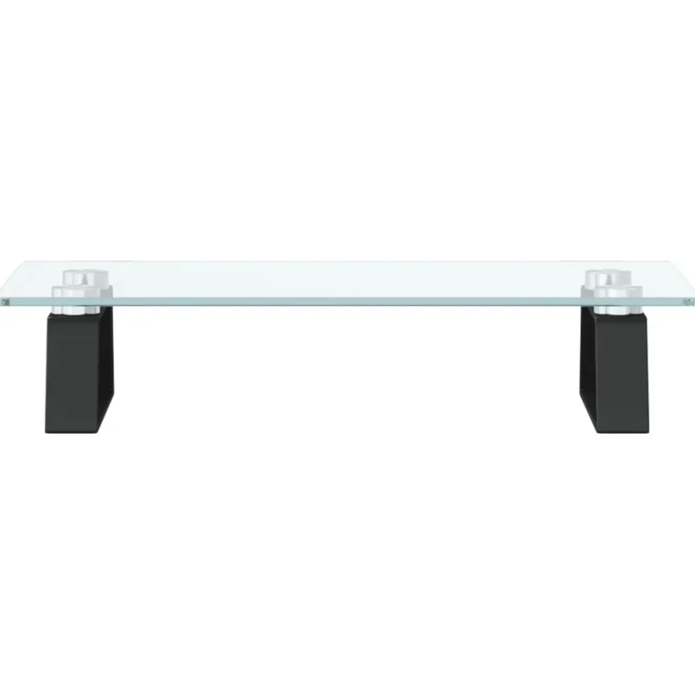 vidaXL Monitorstandaard 40x20x8 cm gehard glas en metaal zwart