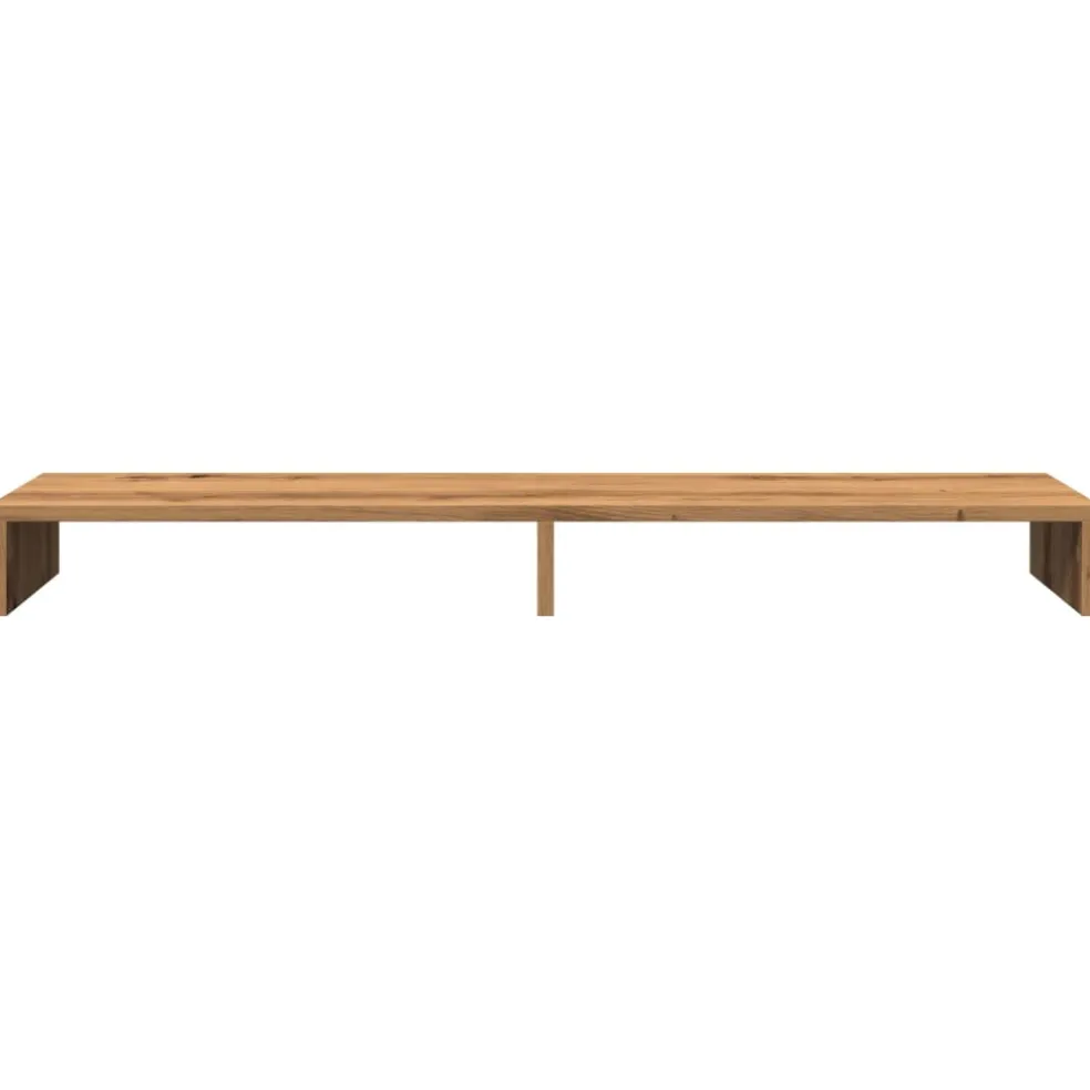 vidaXL Monitorstandaard 100x27x10 cm bewerkt hout artisanaal eiken