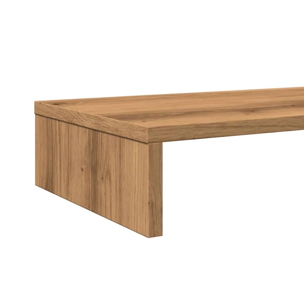 vidaXL Monitorstandaard 100x27x10 cm bewerkt hout artisanaal eiken