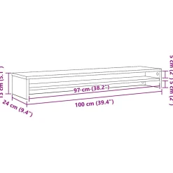 vidaXL Monitorstandaard 100x24x13 cm zwart eikenhout