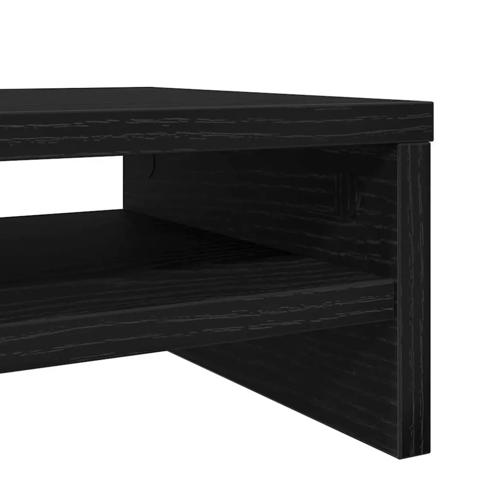 vidaXL Monitorstandaard 100x24x13 cm zwart eikenhout