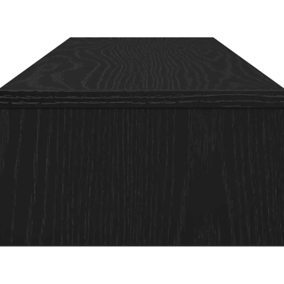 vidaXL Monitorstandaard 100x24x13 cm zwart eikenhout
