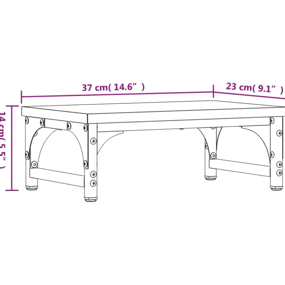 vidaXL Monitorstandaard 37x23x14 cm bewerkt hout sonoma eikenkleurig