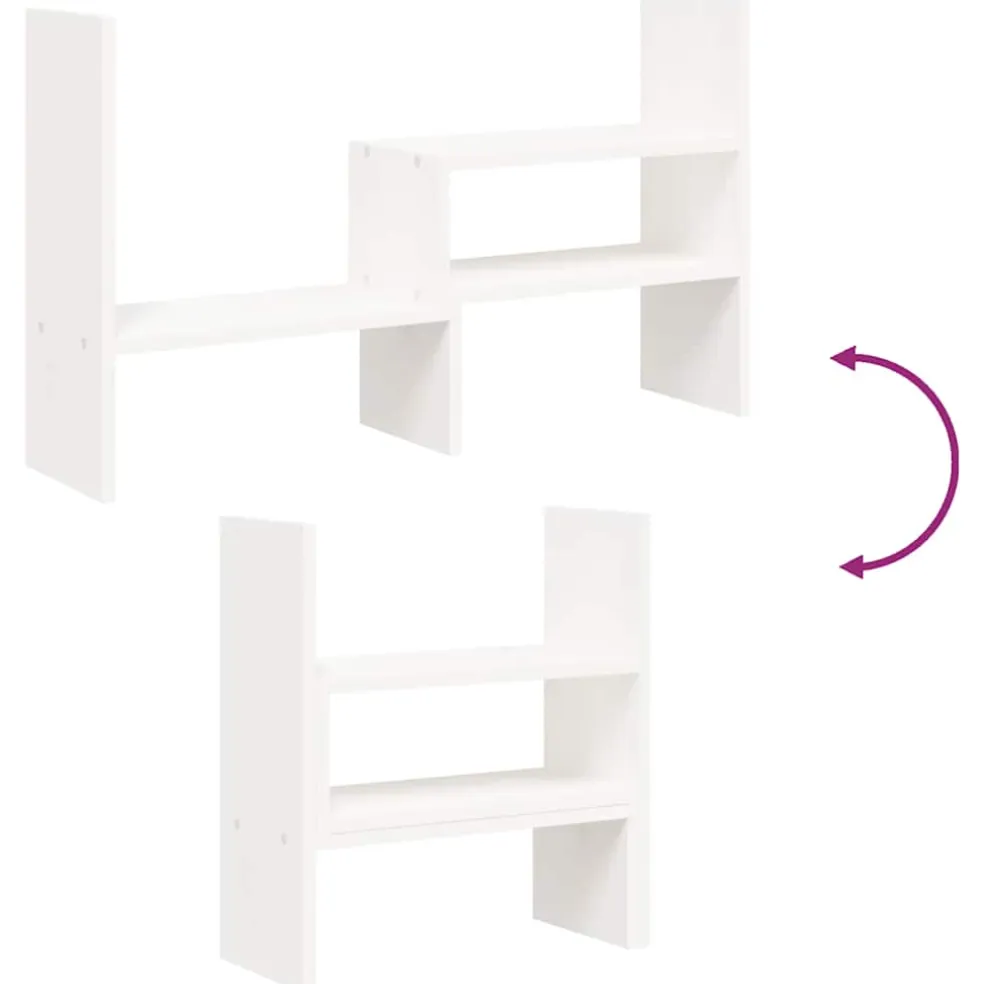 vidaXL Monitorstandaard (39-72)x17x43 cm massief grenenhout wit