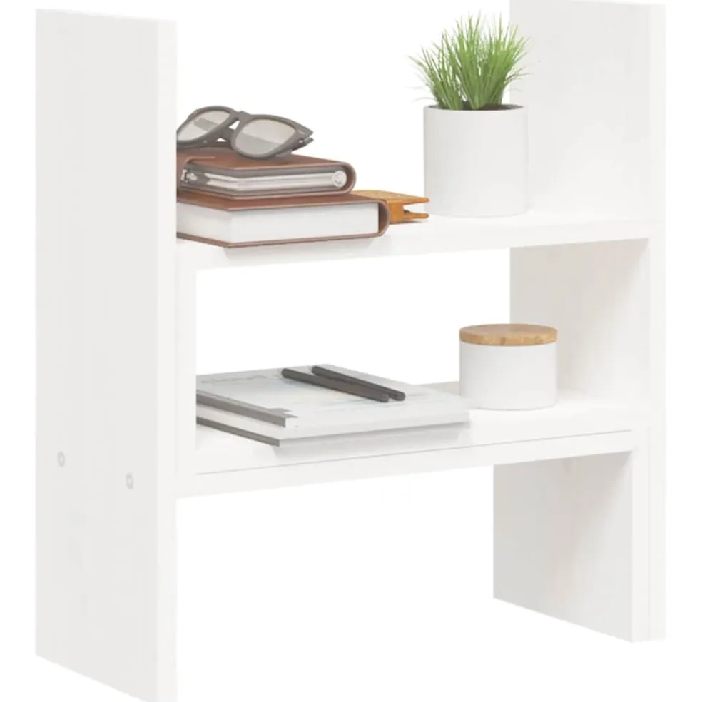 vidaXL Monitorstandaard (39-72)x17x43 cm massief grenenhout wit
