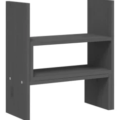vidaXL Monitorstandaard (39-72)x17x43 cm massief grenenhout grijs