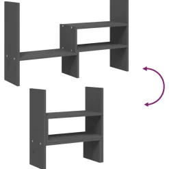 vidaXL Monitorstandaard (39-72)x17x43 cm massief grenenhout grijs